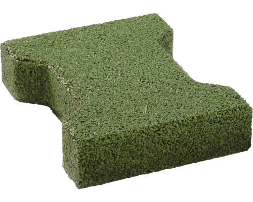 Pavé en caoutchouc en forme de double T en granulés de caoutchouc verts pour la protection contre les chutes et les sols.