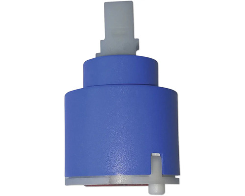Blaue Keramikkartusche aus Kunststoff für Einhebelmischer.