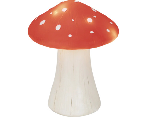Champignon gonflable pour décoration de jardin.
