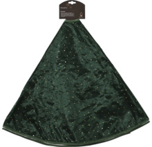 Christbaumdecke aus Samt mit kleinen goldenen Sternen, dunkelgrün
