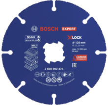 Disque à tronçonner Bosch Expert Multi Material avec fixation X Lock, diamètre 125 millimètres, pour meuleuse d angle, technologie carbure.