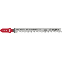 Lame de scie sauteuse Bosch T102H PRO pour plastique PVC et PMMA, coupe nette, emmanchement en T