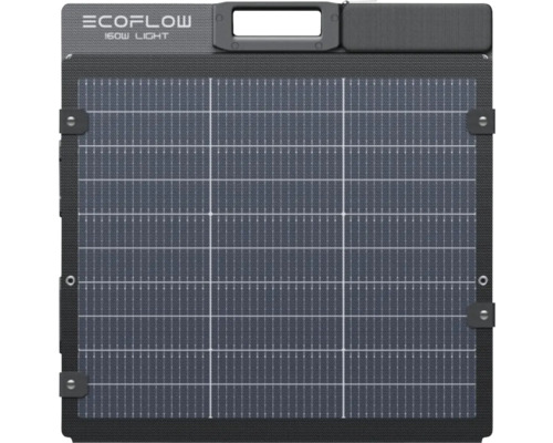 Panneau solaire EcoFlow 160 Watts Light pliable avec poignée de transport intégrée.