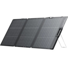 Panneau solaire pliable EcoFlow avec trois segments et support intégré.