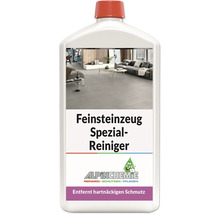 Nettoyant spécial Alpinchemie pour grès cérame pour l'élimination des salissures tenaces sur sols carrelés, flacon blanc avec Alpinchemie Logo.
