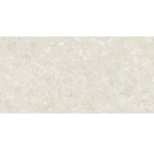 Carrelage de sol en grès cérame avec aspect marbre et veinage fin.