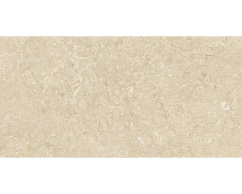 Carreau beige avec effet marbre et veinage fin.