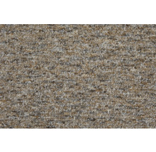 Teppichboden mit melierter Schlingenoberfläche in Beige und Braun.