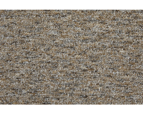 Moquette à boucles chinées dans des tons de beige et de brun.