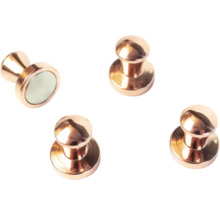 Vier Magnet-Pins aus Metall in Roségold für Magnettafeln