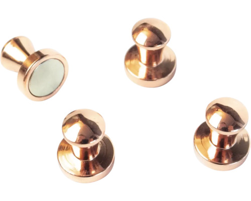 Magnete Mini-Max superstark 4er Set Vier Magnet-Pins aus Metall in Roségold für Magnettafeln