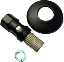 S-Anschluss Set mit Rosette und Dichtung für Armaturen, schwarz.