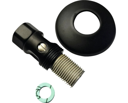 S-Anschluss-Set inklusive Rosette und Dichtung in Schwarz matt