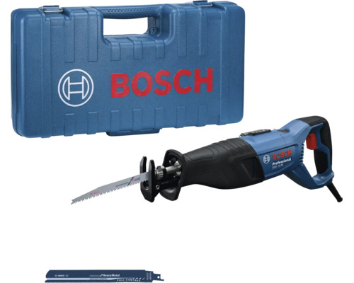 Scie sabre Bosch Professional GSA 12-30 avec coffret de transport et deux lames de scie.