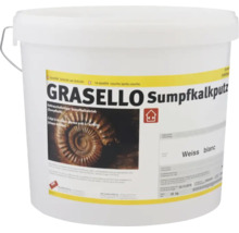 Grasello Sumpfkalkputz, weiß, im 25 Kilogramm Kübel, gebrauchsfertiger Sumpfkalkabrieb für den Innenbereich.