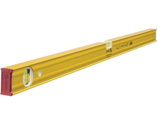 Niveau à bulle Stabila jaune 80 AS en aluminium, longueur 100 centimètres, avec deux fioles.