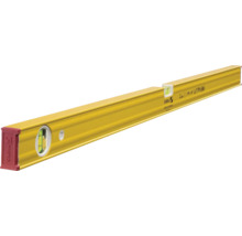 Gelbe Stabila Wasserwaage aus Aluminium mit Libellen und roten Endkappen.