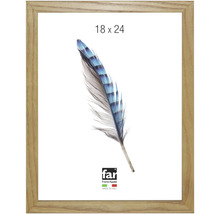 Cadre photo en bois 18 x 24 cm avec motif de plume.