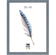 Bilderrahmen 30 mal 40 Zentimeter mit Holzstruktur und Federmotiv, hergestellt in Italien, far Frame Appeal Logo.