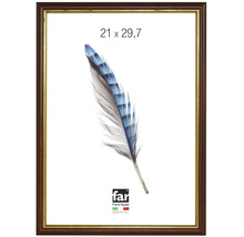 Cadre en bois avec bordure intérieure dorée, format 21 par 29,7 centimètres, far Frame Appeal Logo.