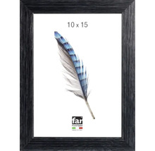 Bilderrahmen in Schwarz mit Holzstruktur, Grösse 10 mal 15 Zentimeter, far Frame Appeal Logo, Hergestellt in Italien.