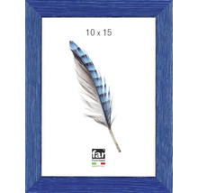 Bilderrahmen 10 mal 15 Zentimeter, blau mit Holzstruktur, far Frame Appeal Logo, Hergestellt in Italien.