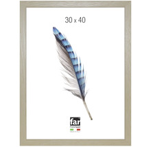Bilderrahmen in Holzoptik, 30 mal 40 Zentimeter, Einlegeblatt mit Feder, far Frame Appeal Logo.