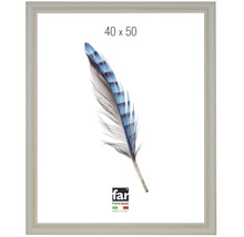 Bilderrahmen Far Frame Appeal, 40 mal 50 Zentimeter, Holzoptik, mit Vogelfeder-Motiv.