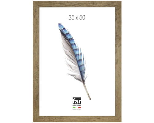 Bilderrahmen in Holzoptik, 35 mal 50 Zentimeter. far Frame Appeal Logo.