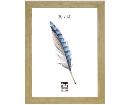 Bilderrahmen in Holzoptik, Maße 30 mal 40 Zentimeter, Far Frame Appeal Logo.