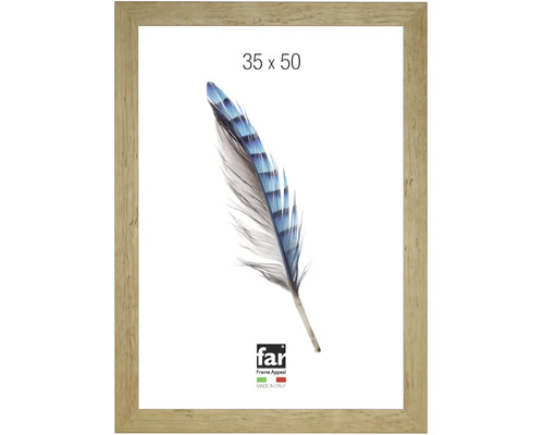 Bilderrahmen in Holzoptik, Format 35 mal 50 Zentimeter, far Frame Appeal Logo.