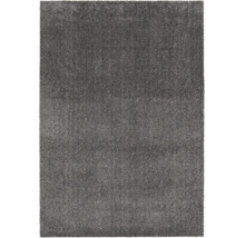 Hochflor-Teppich in Anthrazit mit weicher, strukturierter Oberfläche.