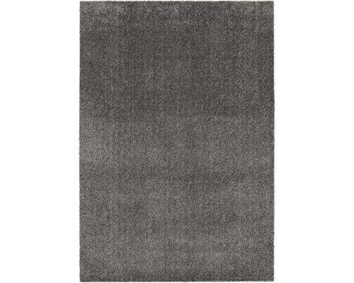 Hochflor-Teppich in Anthrazit mit weicher, strukturierter Oberfläche.