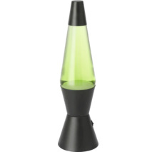 Lampe à lave en forme de fusée avec boîtier noir et liquide vert