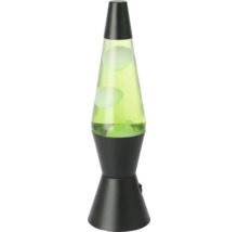 Lampe à lave avec de la cire verte et un boîtier noir