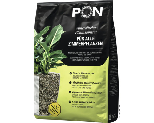Substrat minéral Lechuza PON pour toutes les plantes d intérieur. Réservoir d eau sans tourbe remplaçant le terreau pour une aération des racines.