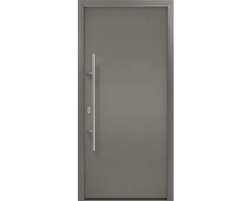 Porte d'entrée EcoStar ISOPRO IP 010 1100 x 2100 mm gauche CH703 anthracite metallic avec ensemble de ferrures, poignée barre en acier inoxydable, cylindre profilé de sécurité avec 5 clés