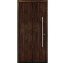 Porte en bois avec poignée métallique
