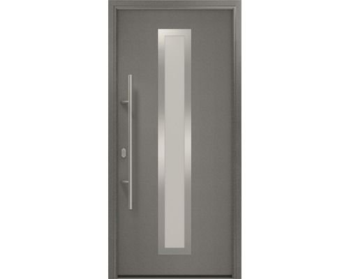 Porte d'entrée EcoStar ISOPRO IP 700S 1100 x 2100 mm gauche CH703 anthracite metallic avec ensemble de ferrures, poignée barre en acier inoxydable, cylindre profilé de sécurité avec 5 clés