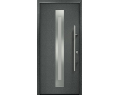 Porte d'entrée EcoStar ISOPRO IP 770S 1100 x 2100 mm droite CH703 anthracite metallic avec ensemble de ferrures, poignée barre en acier inoxydable, cylindre profilé de sécurité avec 5 clés