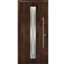 Porte d''entrée avec insert en verre et poignée barre