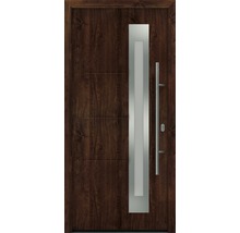 Haustür mit Glaseinsatz und Edelstahlgriff
