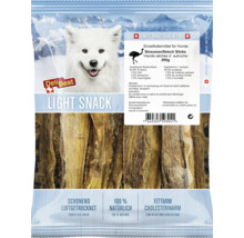 DeliBest friandise Light Snack bâtonnets d'autruche, 200 grammes, séchée à l'air, pauvre en graisses, 100 pour cent naturel.