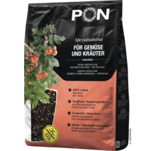 PON substrat spécial pour légumes et herbes aromatiques, préfertilisé, sans tourbe, végane, évite l'accumulation d'humidité.