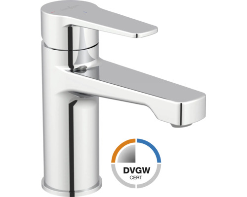 Einhebel-Waschtischarmatur aus Chrom mit DVGW-Zertifizierung.