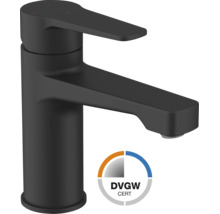 Mitigeur de lavabo monocommande noir mat avec certification DVGW.