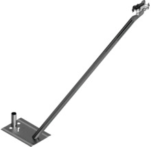 Support de latte de faîtage en acier galvanisé avec plaque de base et long bras de support pour fixation sur le toit.