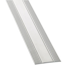 Profilé de transition en aluminium avec bords rainurés.