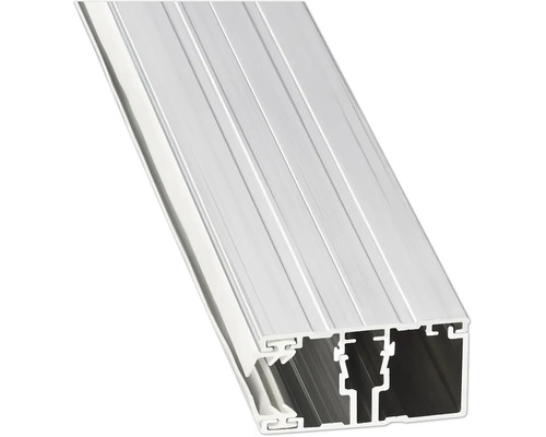 Profilé en aluminium avec rails de guidage et chambre creuse pour travaux de construction.