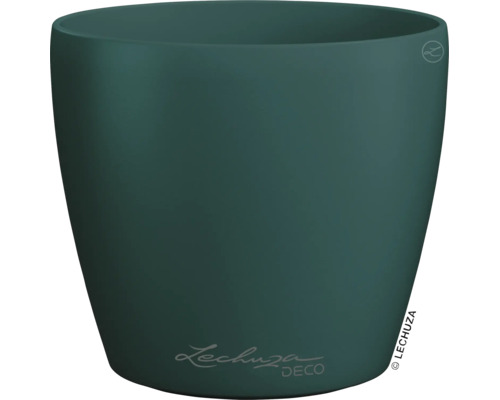 Cache-pot rond et mat en plastique avec Lechuza Logo.